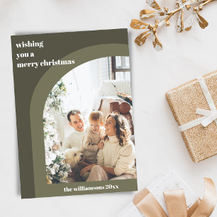 オリーブモダングリーンアーチ2枚の縦写真 シーズンカード