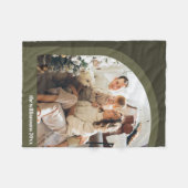 オリーブモダングリーンアーチ2枚の縦写真 フリースブランケット (正面(横))