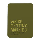 オリーブモダングリーンタイポグラフィ | 戻はっきりしたストライプのる マグネット (縦)