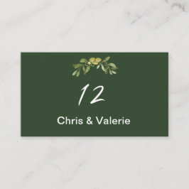 オリーブモダングリーンテーブル番号 プレイスカード