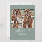 オリーブモダングリーン写結婚真 招待状 (裏面)