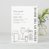 オリーブモダングリーン引っ越し祝いパーティーパーティー 招待状 (スタンド正面)