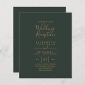 オリーブモダングリーン金ゴールド予算ウェディングレセプション (正面/裏面)