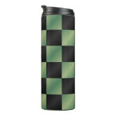 オリーブモダングリーン黒グラデーショ市松模様にン タンブラー (回転右)