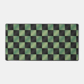オリーブモダングリーン黒グラデーショ市松模様にン デスクマット (正面)