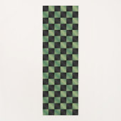 オリーブモダングリーン黒グラデーショ市松模様にン ヨガマット (正面)