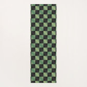 オリーブモダングリーン黒グラデーショ市松模様にン ヨガマット (裏面)