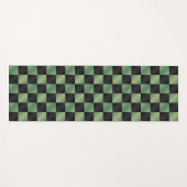 オリーブモダングリーン黒グラデーショ市松模様にン ヨガマット (正面(横))