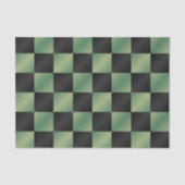 オリーブモダングリーン黒グラデーショ市松模様にン 薄葉紙 (正面)