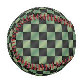 オリーブモダングリーン黒グラデーショ市松模様にン 野球ボール (正面左)