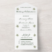 オリーブモダングリーン オールインワン招待状 (内側)