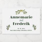 オリーブモダングリーン スパークリングワインラベル (シングルラベル)