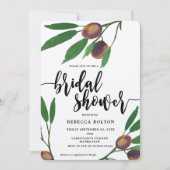 オリーブモダントスカーナブライダルシャワー招待状 招待状 (正面)