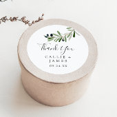 オリーブモダンブランチありがとうお願いステッカー ラウンドシール