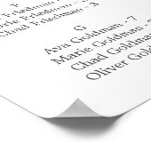 オリーブモダンブランチのアルファベット順シーティングチャート ポスター (角)