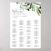 オリーブモダンブランチのアルファベット順シーティングチャート ポスター (正面)