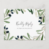 オリーブモダンブランチのメニュー選択RSVPポストカード インビテーションポストカード (正面)