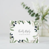 オリーブモダンブランチのメニュー選択RSVPポストカード インビテーションポストカード (スタンド正面)
