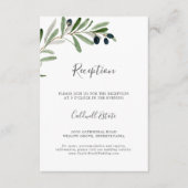 オリーブモダンブランチウェディングレセプションカード エンクロージャーカード (正面)