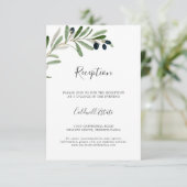 オリーブモダンブランチウェディングレセプションカード エンクロージャーカード (スタンド正面)