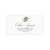 オリーブモダンブランチウェディングRSVP住所 シール (正面)