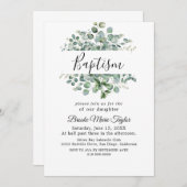 オリーブモダンブランチバプテスマ招待状 招待状 (正面/裏面)