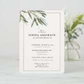 オリーブモダンブランチブライダルシャワー 招待状 (スタンド正面)