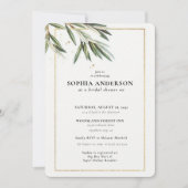 オリーブモダンブランチブライダルシャワー 招待状 (正面)