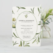 オリーブモダンブランチブライダルシャワー 招待状 (スタンド正面)