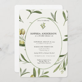 オリーブモダンブランチブライダルシャワー 招待状