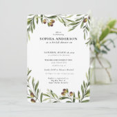 オリーブモダンブランチブライダルシャワー 招待状 (スタンド正面)