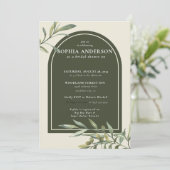 オリーブモダンブランチブライダルシャワー 招待状 (スタンド正面)