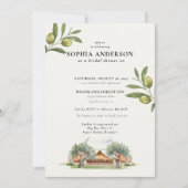 オリーブモダンブランチブライダルシャワー 招待状 (正面)