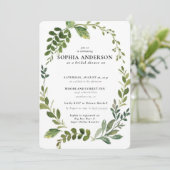 オリーブモダンブランチブライダルシャワー 招待状 (スタンド正面)