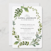オリーブモダンブランチブライダルシャワー 招待状 (正面)