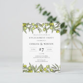 オリーブモダンブランチ婚約パーティ招待 ポストカード (スタンド正面)