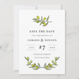 オリーブモダンブランチ日付を保存 招待状