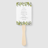 オリーブモダンブランチ結婚式プログラム ハンドファン (裏面)