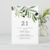 オリーブモダンブランチ21歳の誕生日パーティー 招待状 (スタンド正面)
