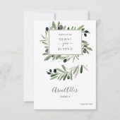 オリーブモダンブランチDIYメニューオプション座席表 招待状 (正面)