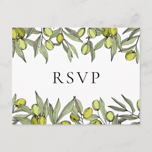 オリーブモダンブランチRSVPポストカード ポストカード (正面)