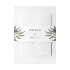 オリーブモダンブ地中海の結婚枝 招待状ベリーバンド