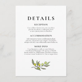 オリーブモダンブ結婚ブランチのゲスト情報 エンクロージャーカード