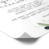 オリーブモダン枝の差し込み式の標識 ポスター (角)