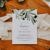 オリーブモダン枝バプテスマ 招待状