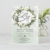 オリーブリースほこりっぽい緑の白いバラはまだ行う 招待状 (スタンド正面)