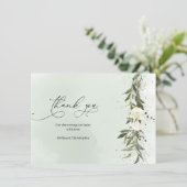 オリーブリースホワイトローゼズボホベイビーシャワー サンキューカード (スタンド正面)