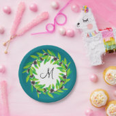 オリーブリースモノグラム ペーパープレート (パーティー)