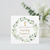 オリーブリース水の色ファースト聖餐式 招待状 (スタンド正面)