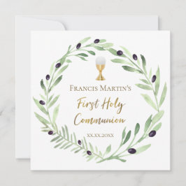 オリーブリース水の色ファースト聖餐式 招待状